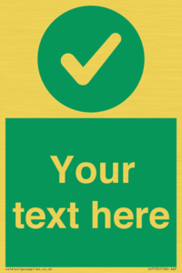 Custom green background, green circle with tick